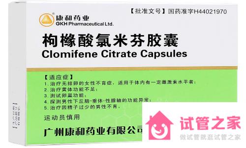 枸櫞酸氯米芬片男性用法與用量