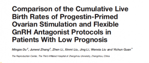 比較PPOS方案和拮抗劑方案對(duì)低預(yù)后患者的累積活產(chǎn)率分析